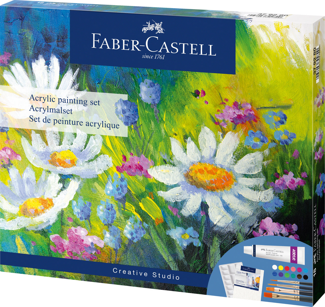 SET ACRILIC CREATIV 18 PIESE (12 CULORI ACRILICE x 9ML + CANVAS+ PALETA+ 4 PENSULE) FABER-CASTELL SET ACRILIC CREATIV 18 PIESE (12 CULORI ACRILICE x 9ML + CANVAS+ PALETA+ 4 PENSULE) FABER-CASTELL